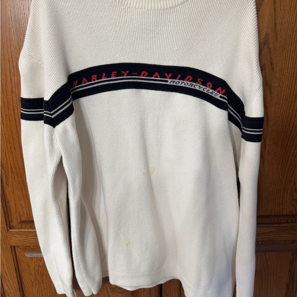 Harley-Davidson White and Black Crewneck Sweater